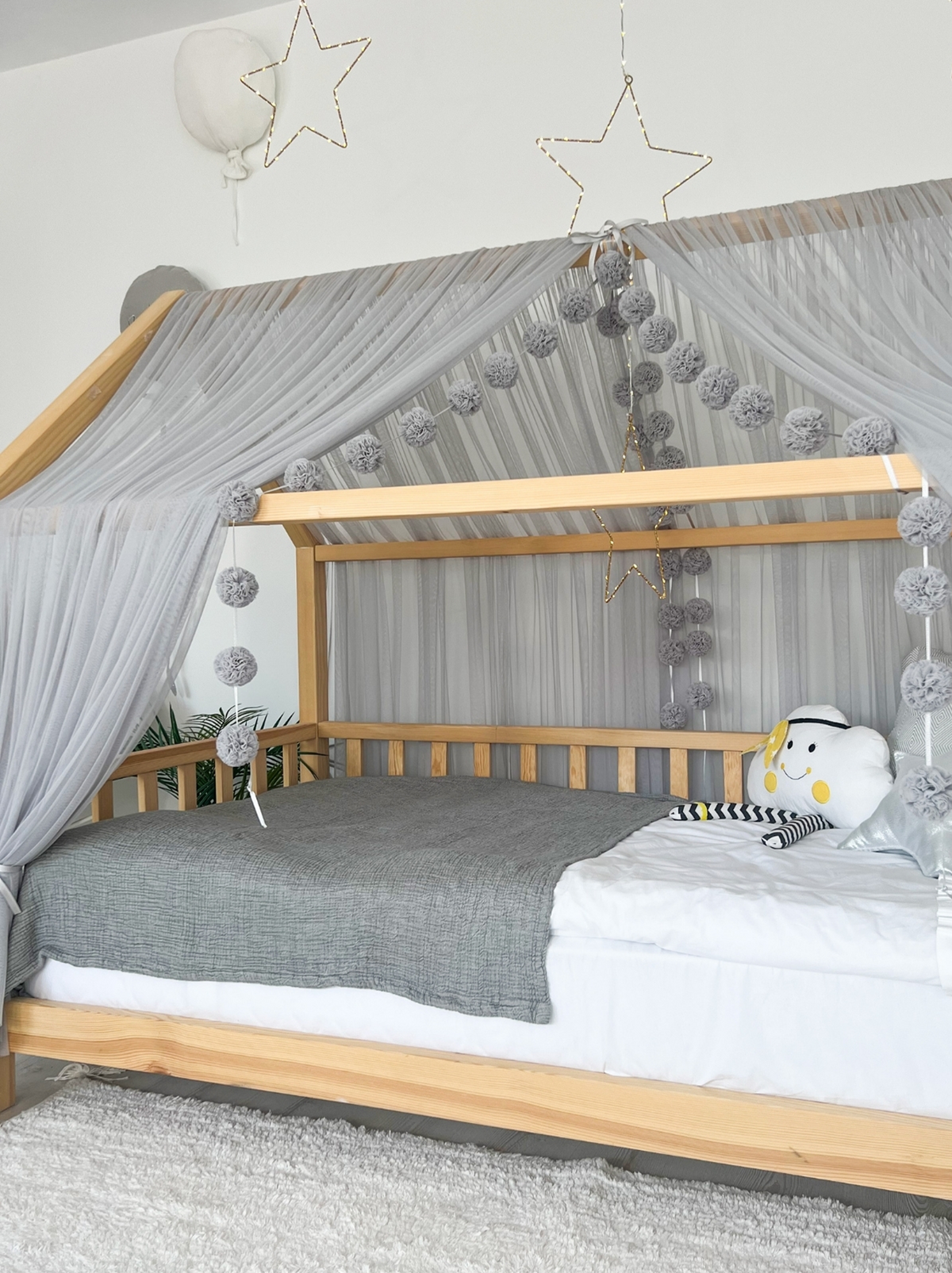 Montessori Bed Canopy Basic-Grey