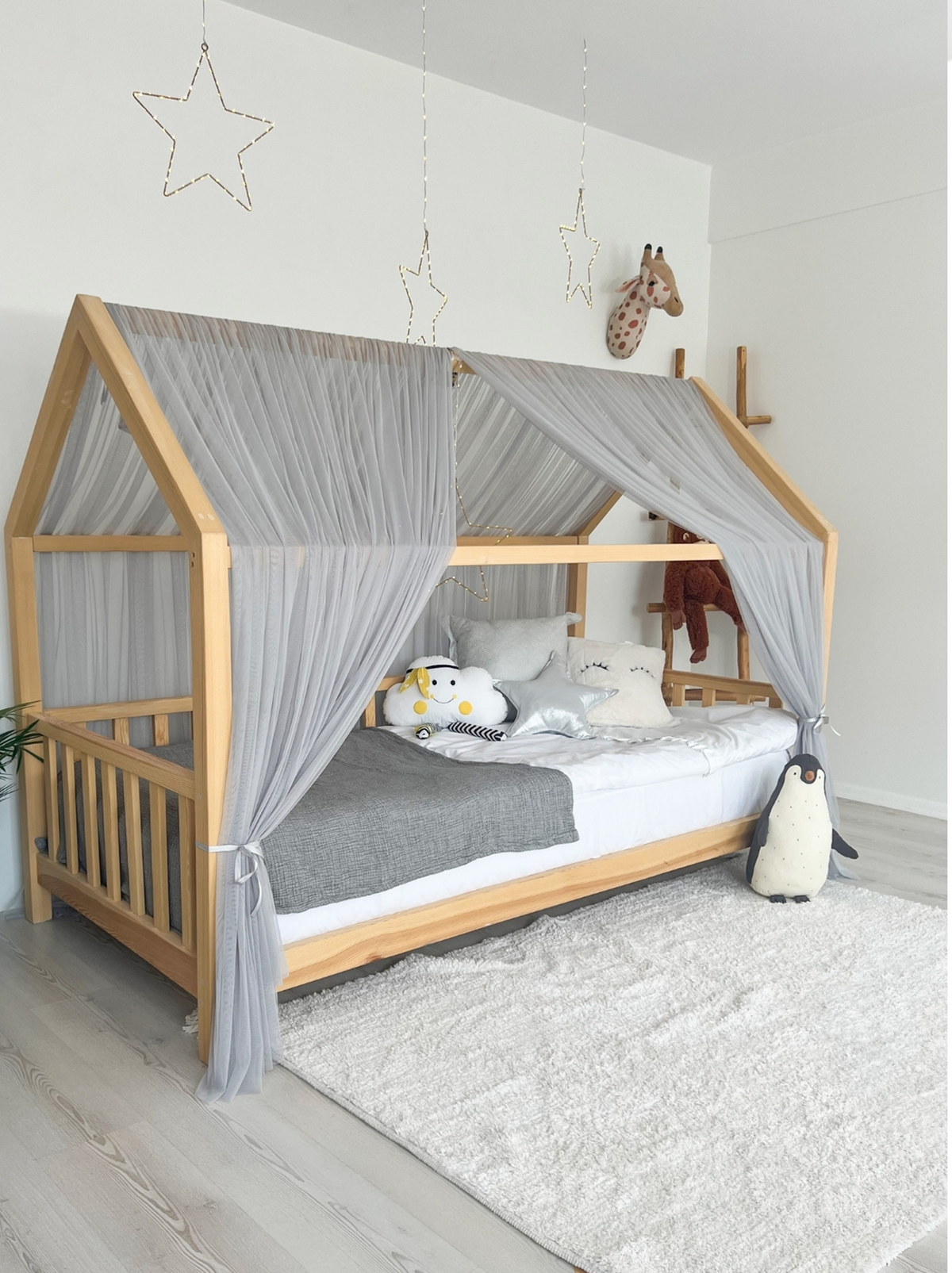 Montessori Bed Canopy Basic-Grey