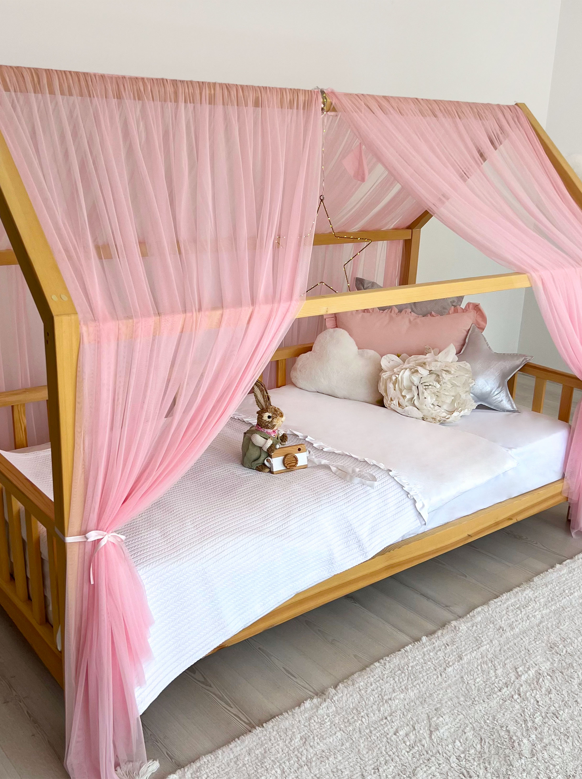 Montessori Bed Canopy Basic-Pink