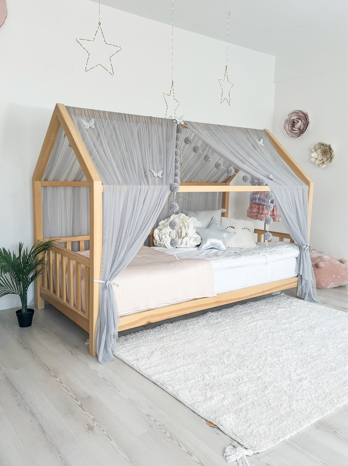 Montessori Bed Canopy Basic-Grey