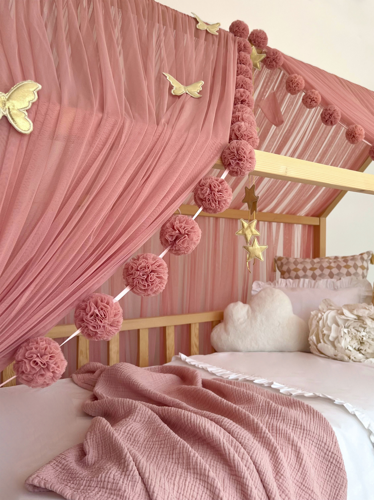 Montessori Bed Canopy Basic-Blush