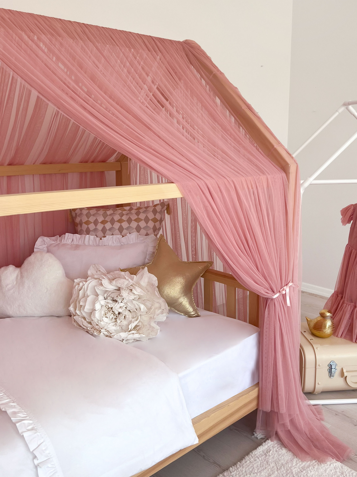 Montessori Bed Canopy Deluxe-Opera Mauve