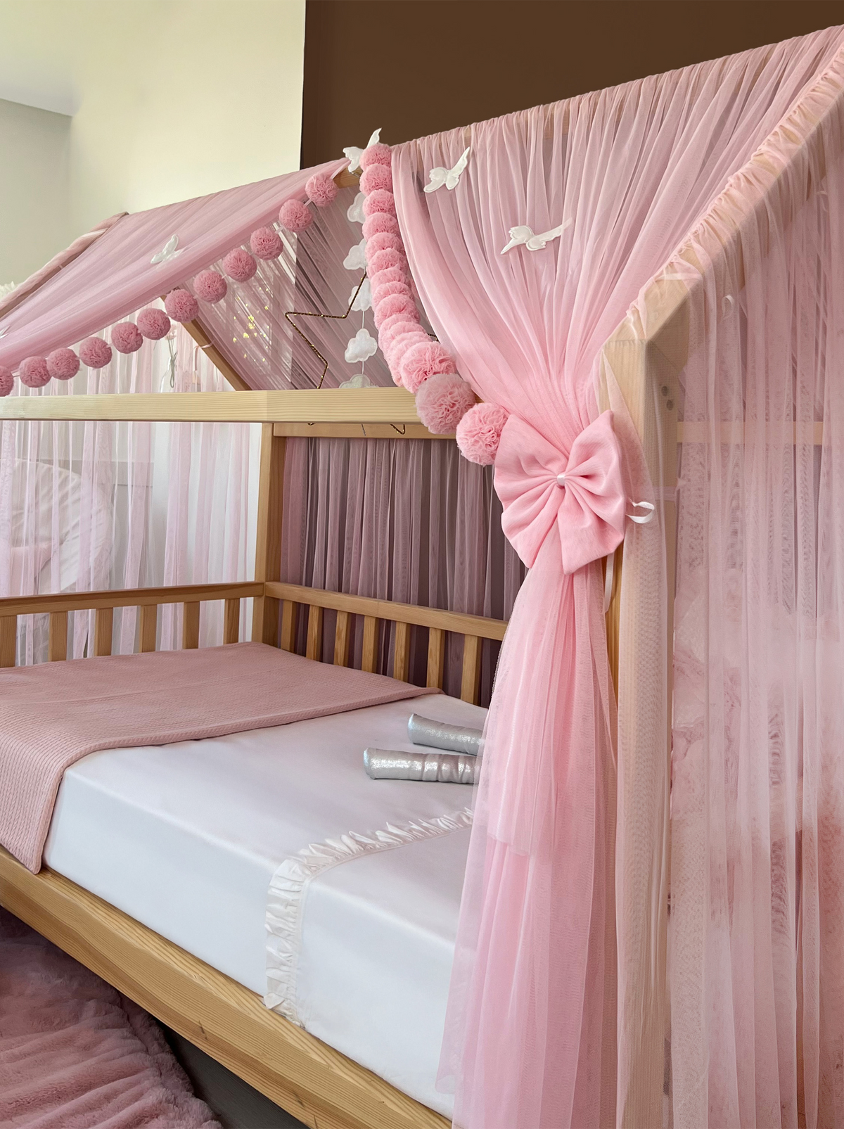 Montessori Bed Canopy Deluxe-Pink