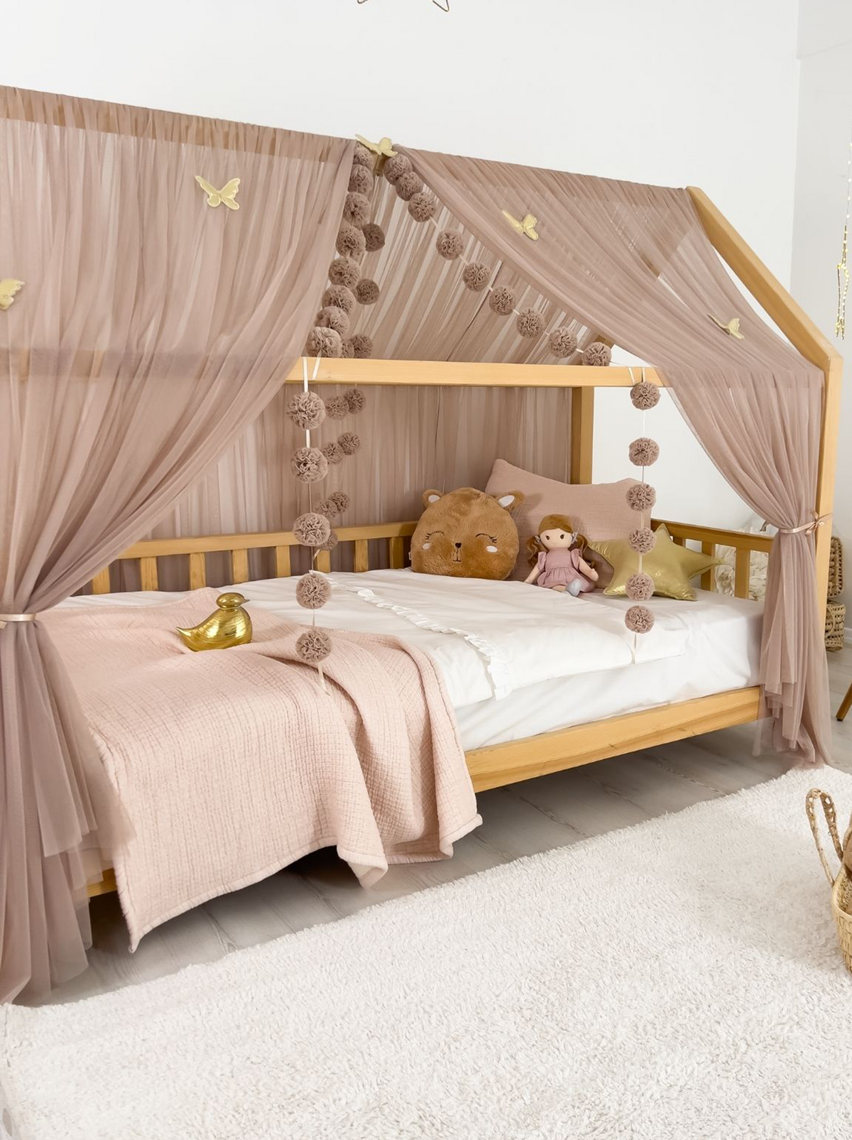 Montessori Bed Canopy Basic-Mink