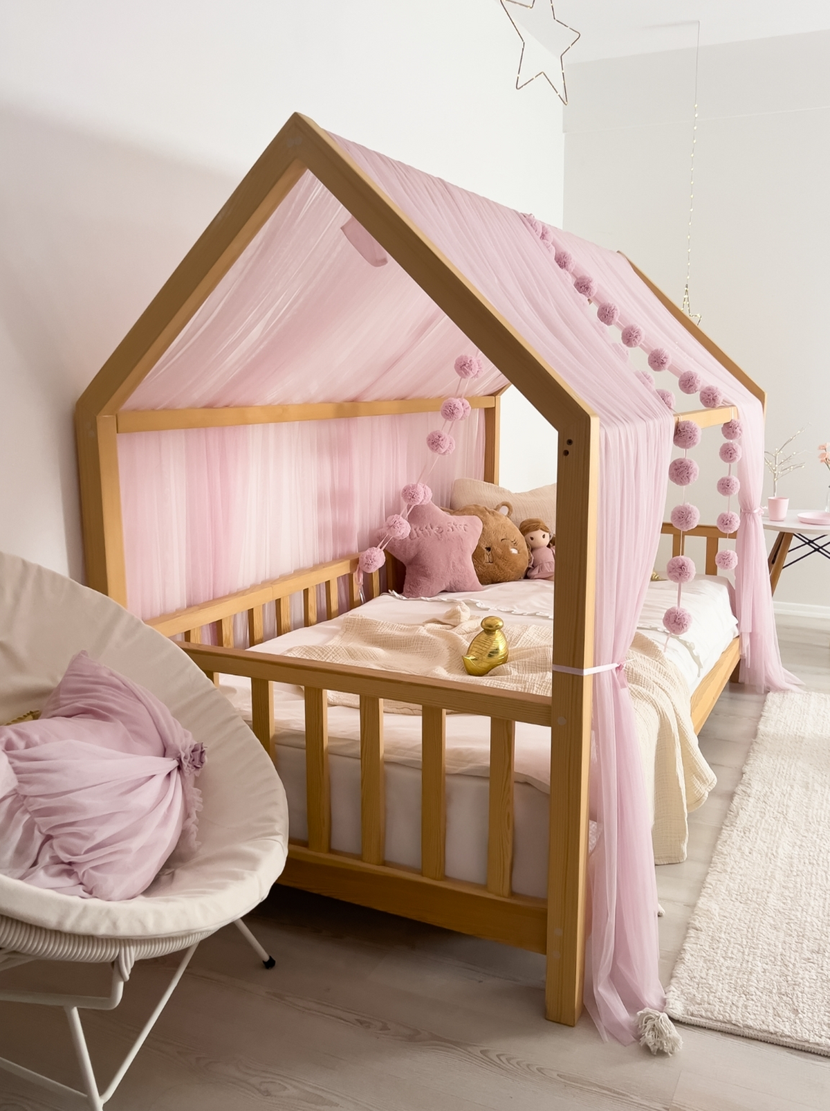 Montessori Bed Canopy Basic-Baby Lilac