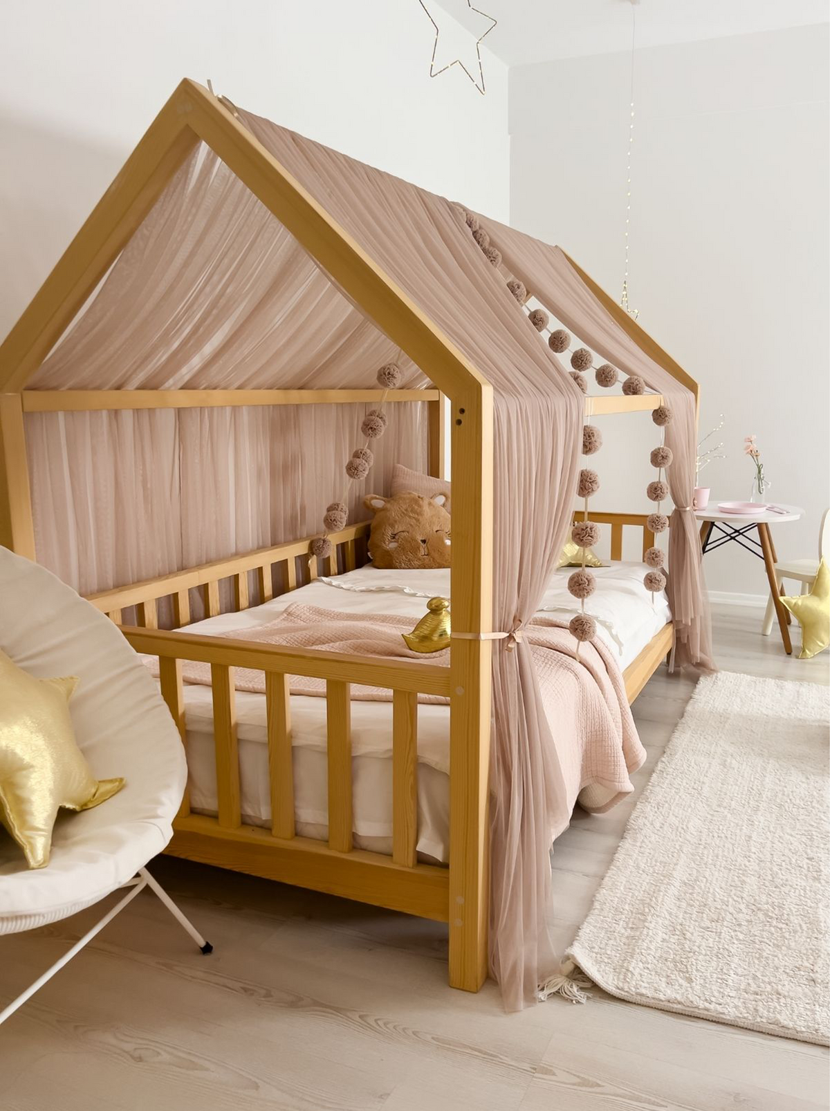 Montessori Bed Canopy Basic-Mink