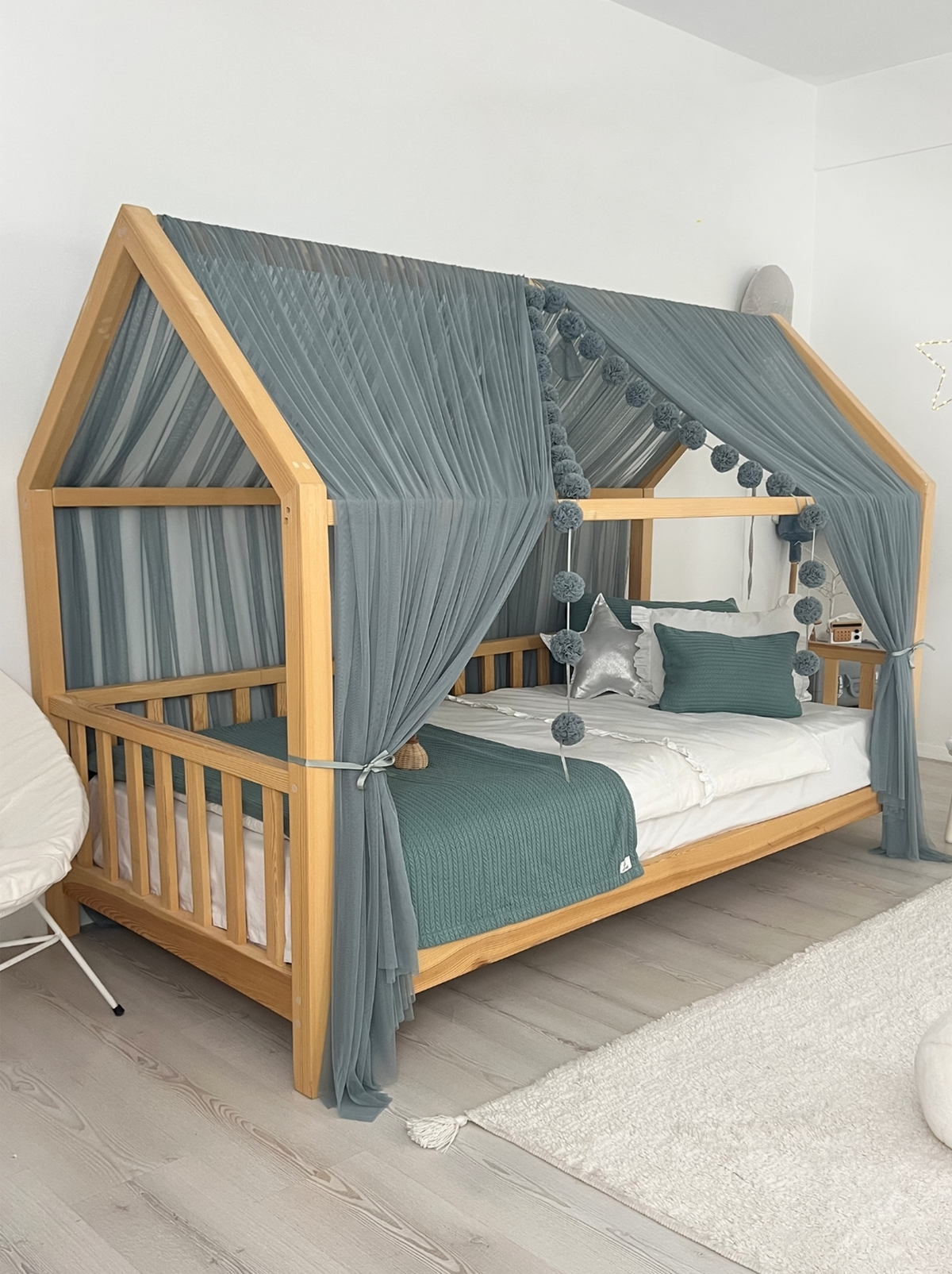 Montessori Bed Canopy Basic-Indigo Blue