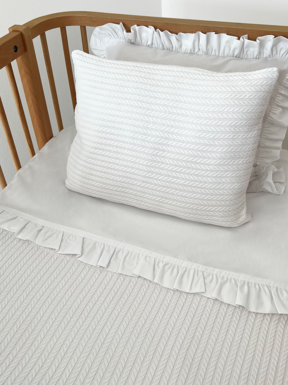 Cable Pattern Pique Set-White