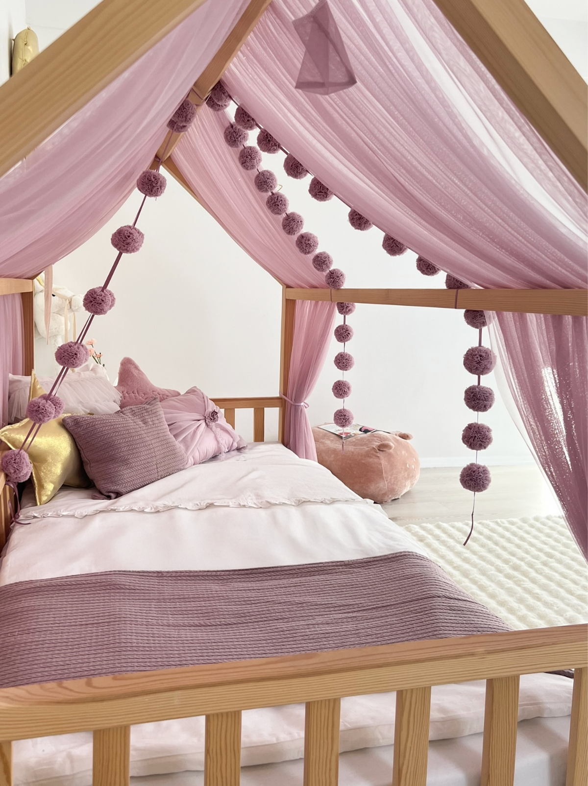 Montessori Bed Canopy Basic-Dusty Lilac