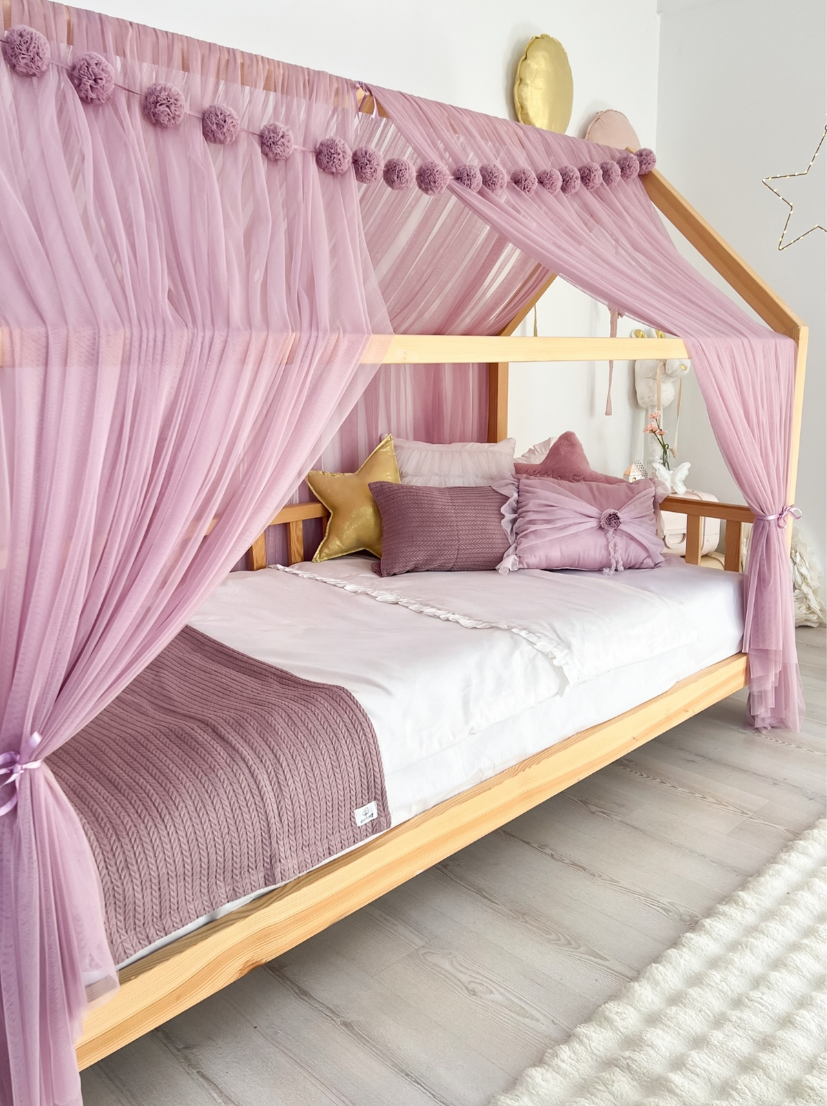 Montessori Bed Canopy Basic-Dusty Lilac