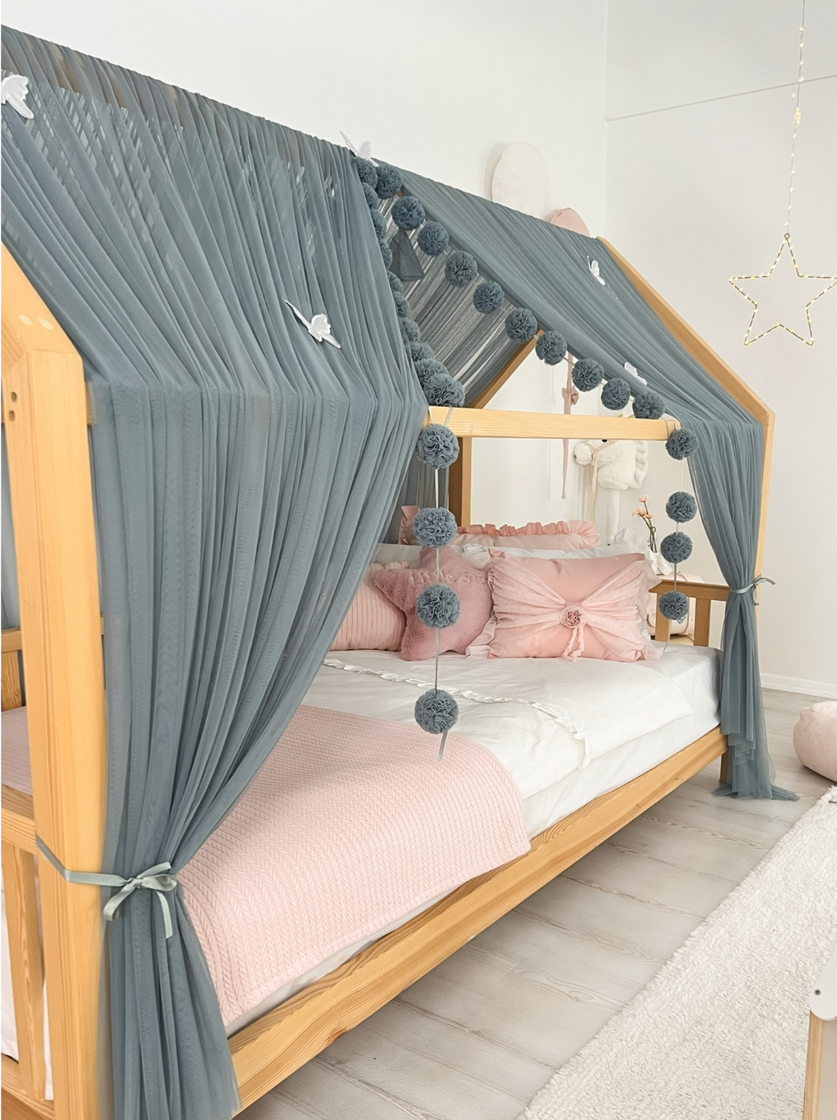 Montessori Bed Canopy Basic-Indigo Blue