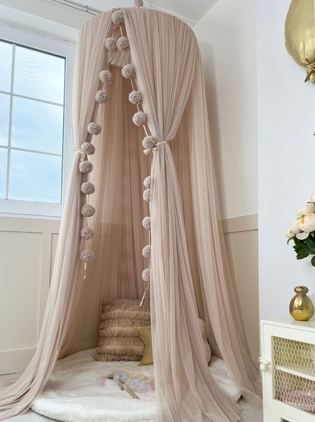 Tulle Canopy-Pinkish Stone
