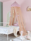 Champagne Bed Canopy With Pink Striped