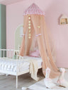 Champagne Bed Canopy With Pink Striped