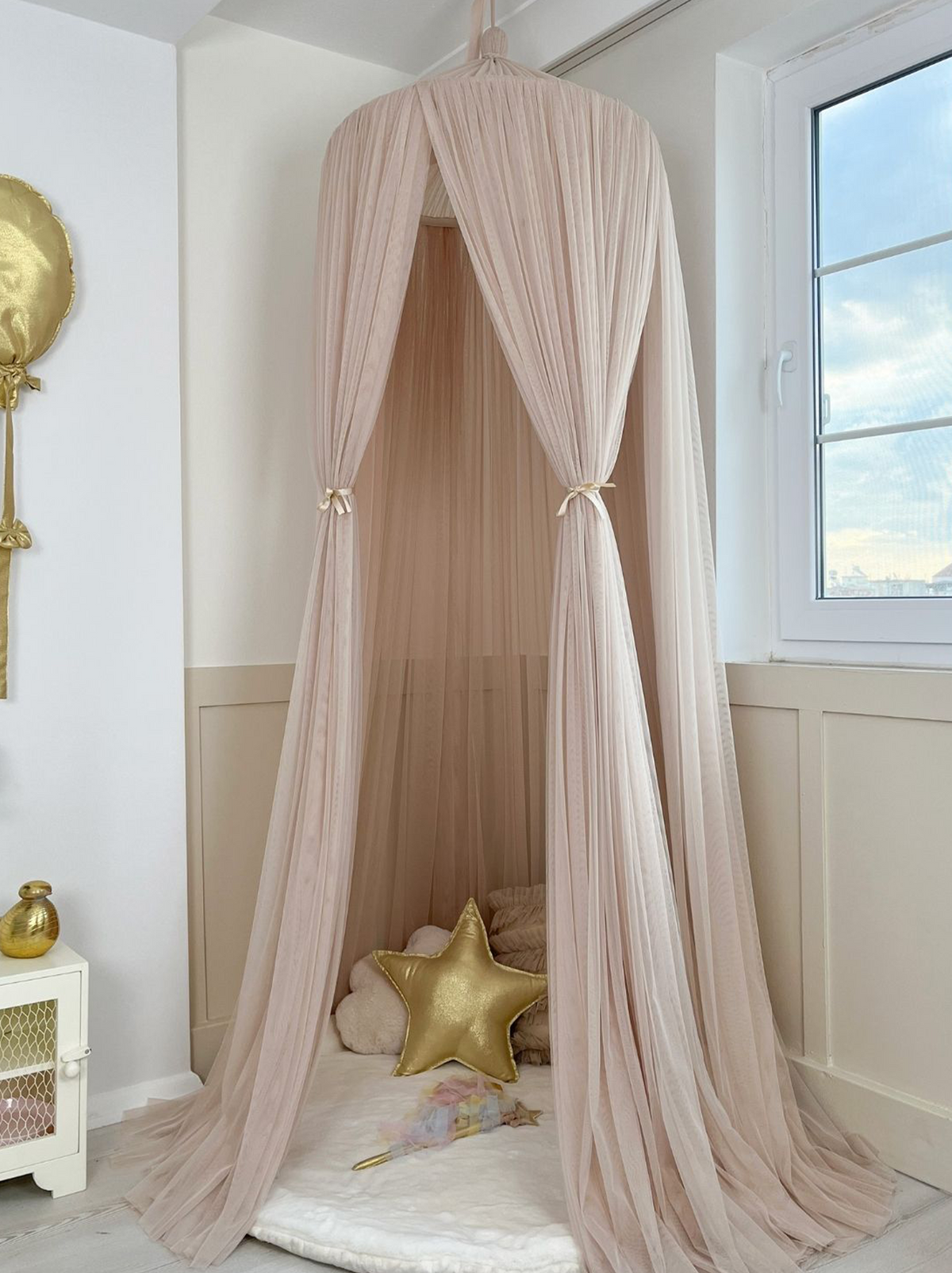 Tulle Canopy-Pinkish Stone