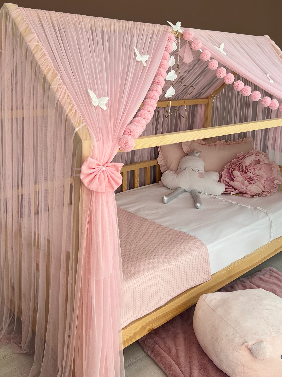 Montessori Bed Canopy Deluxe-Pink