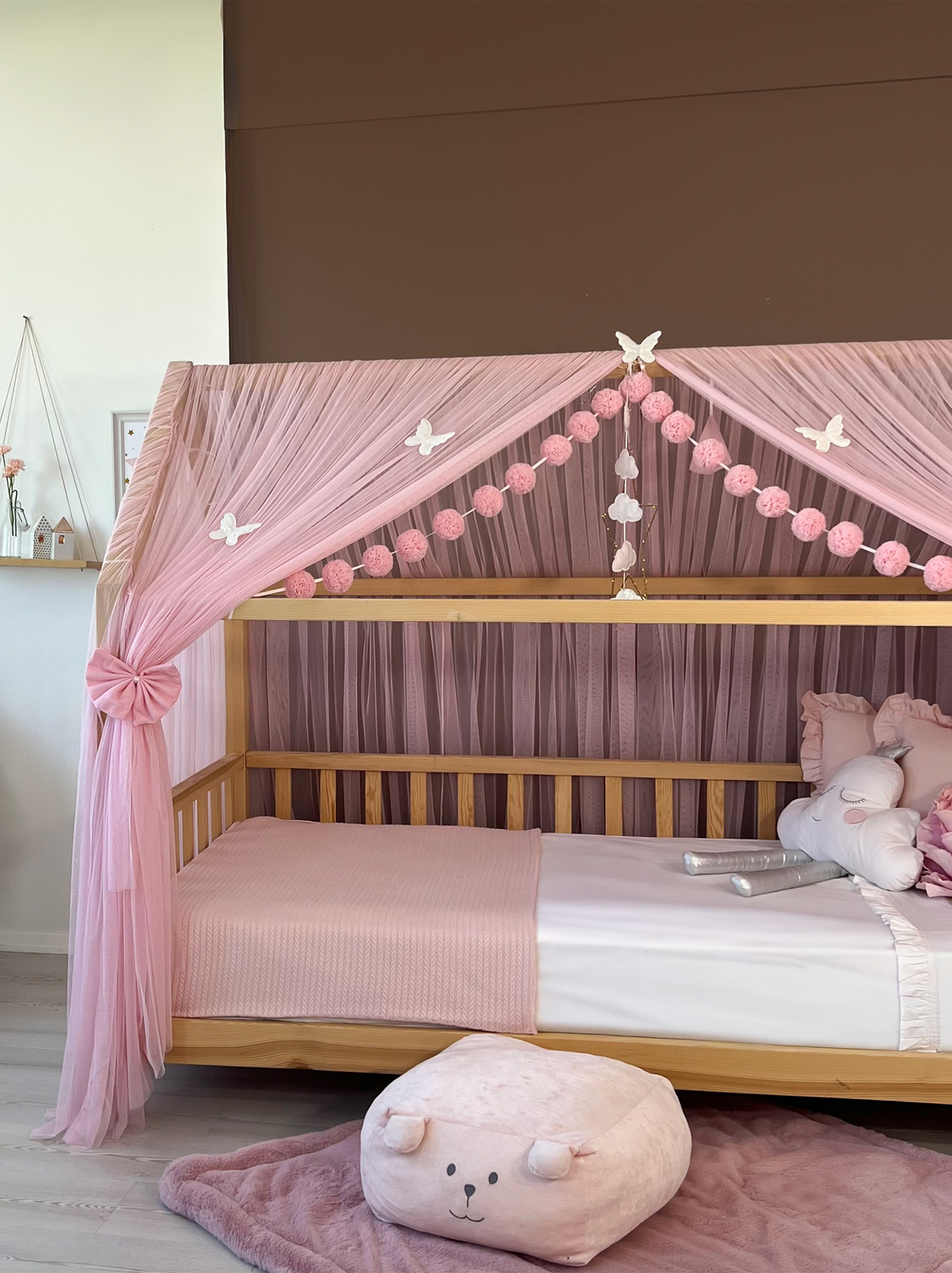 Montessori Bed Canopy Deluxe-Pink