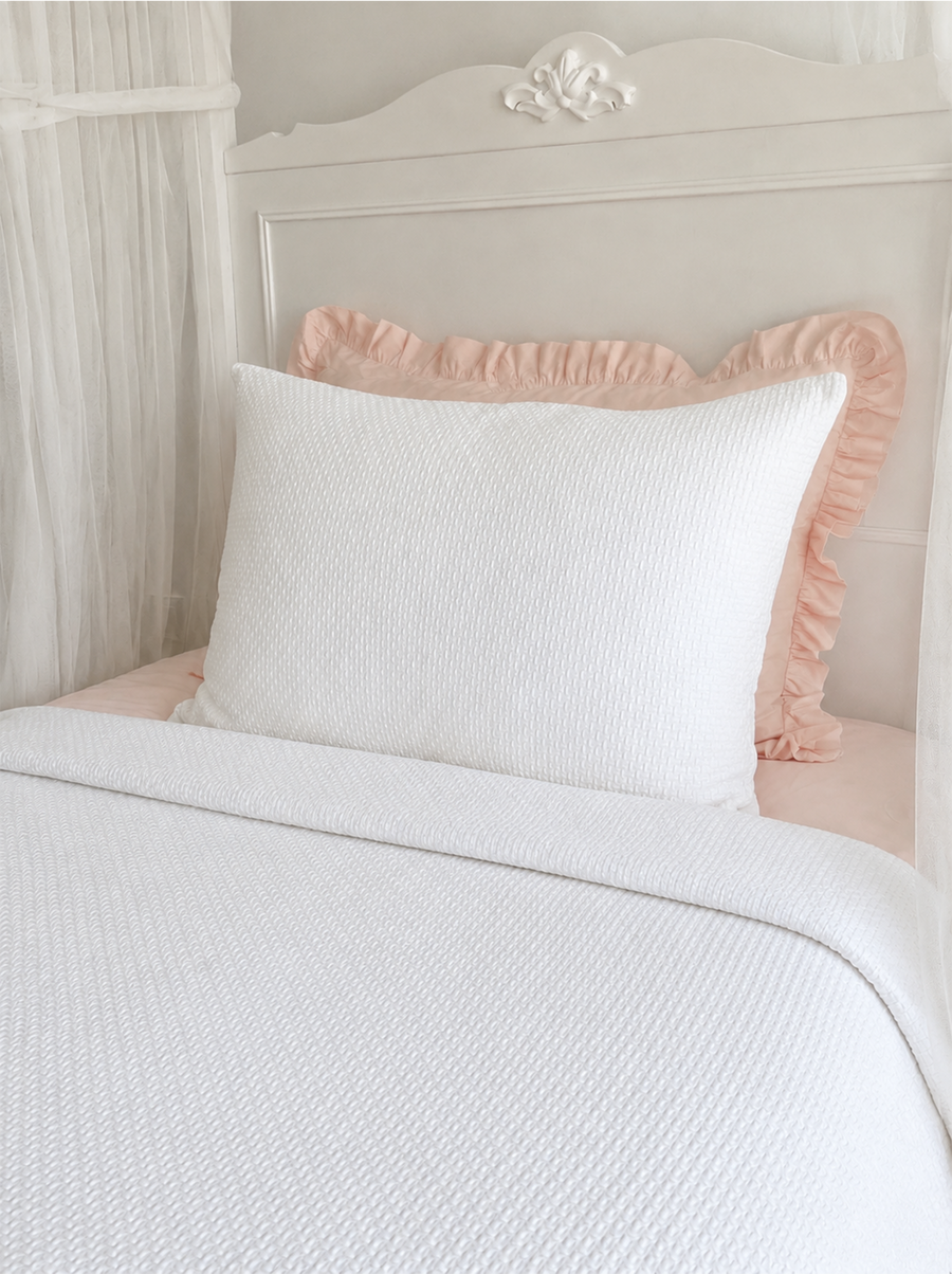 Wicker Pattern Pique Set-White