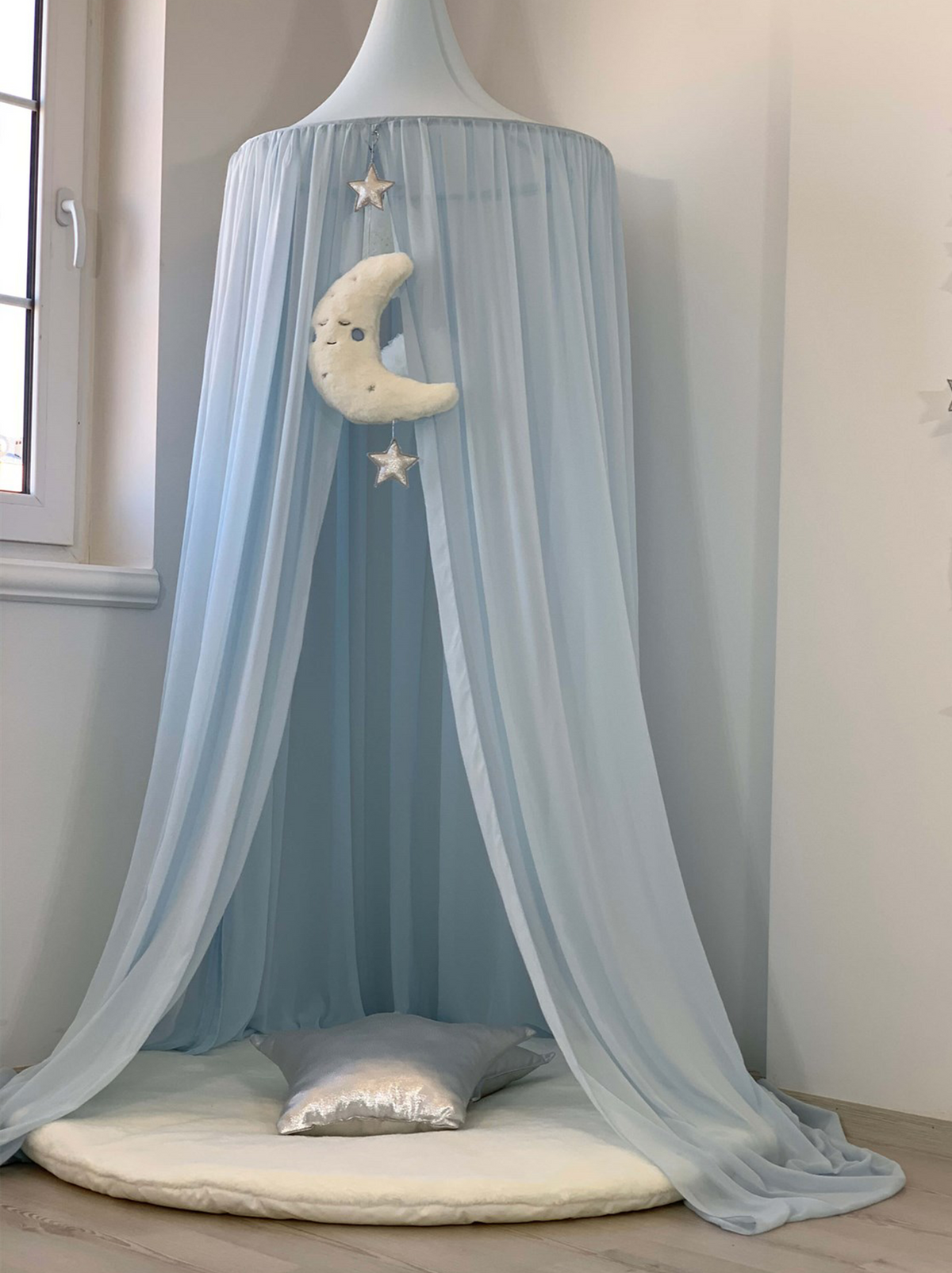 Chiffon Canopy-Baby Blue
