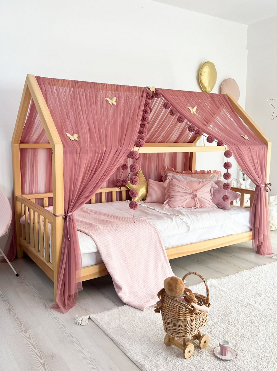 Montessori Bed Canopy Basic-Dusty Rose