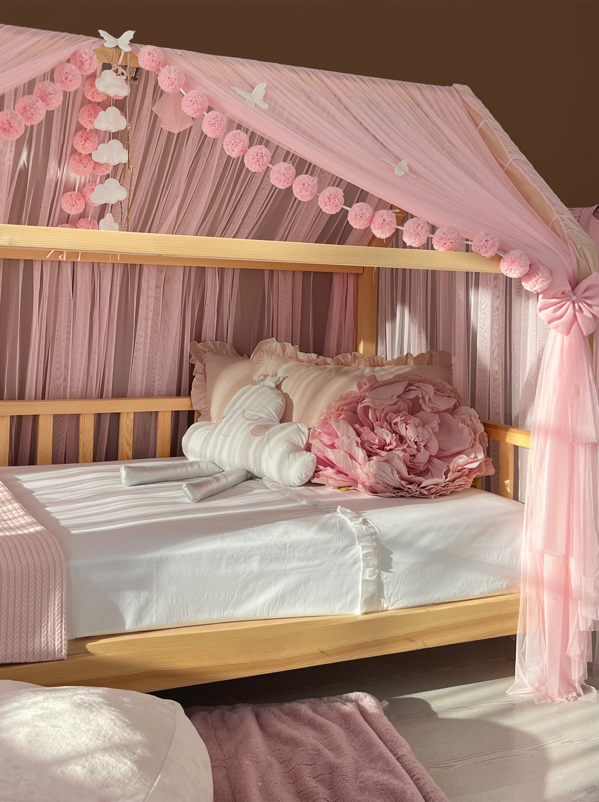 Montessori Bed Canopy Deluxe-Pink
