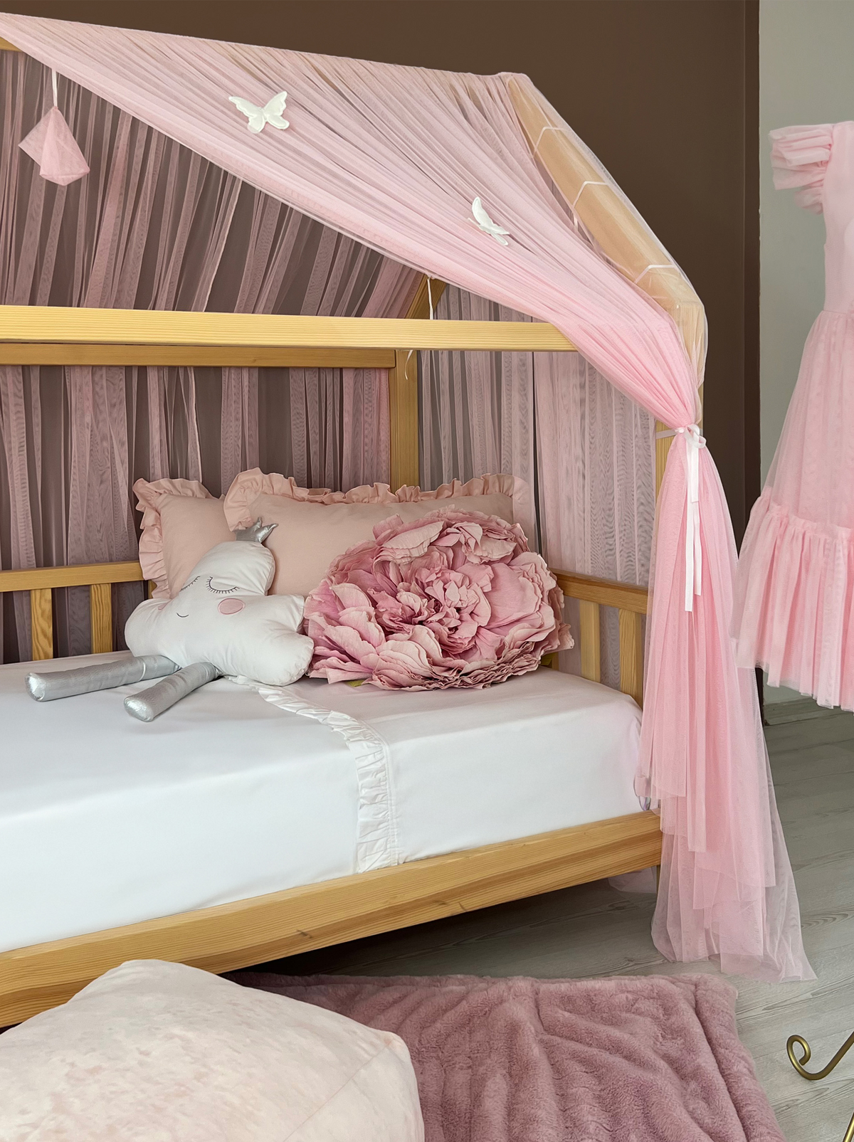 Montessori Bed Canopy Deluxe-Pink