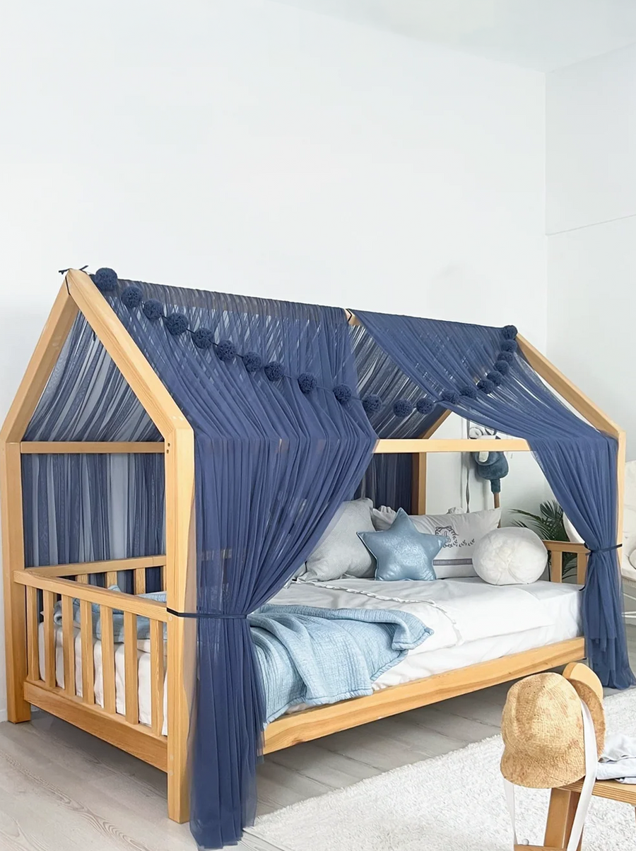 Montessori Bed Canopy Basic-Glaucous Blue
