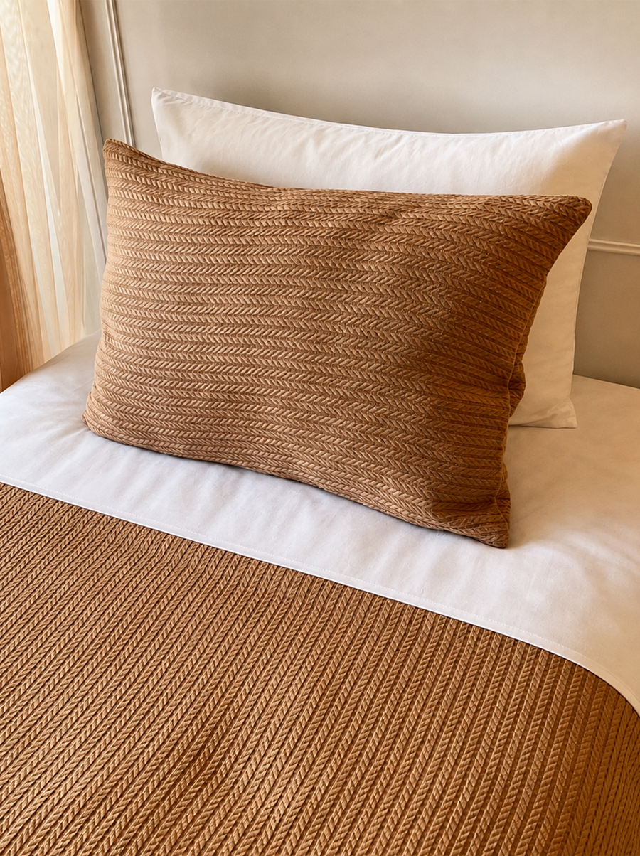 Cable Pattern Pique Set-Brown