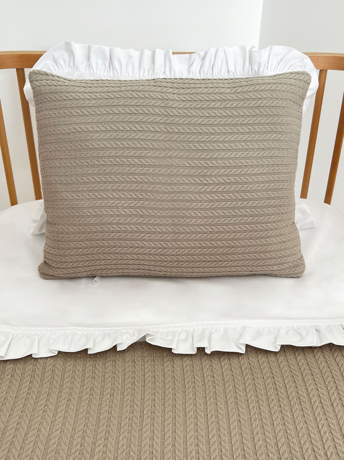 Cable Pattern Pique Set-Beige