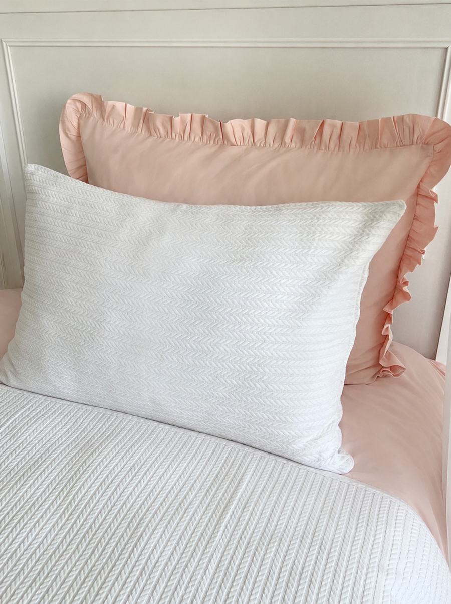 Cable Pattern Pique Set-White