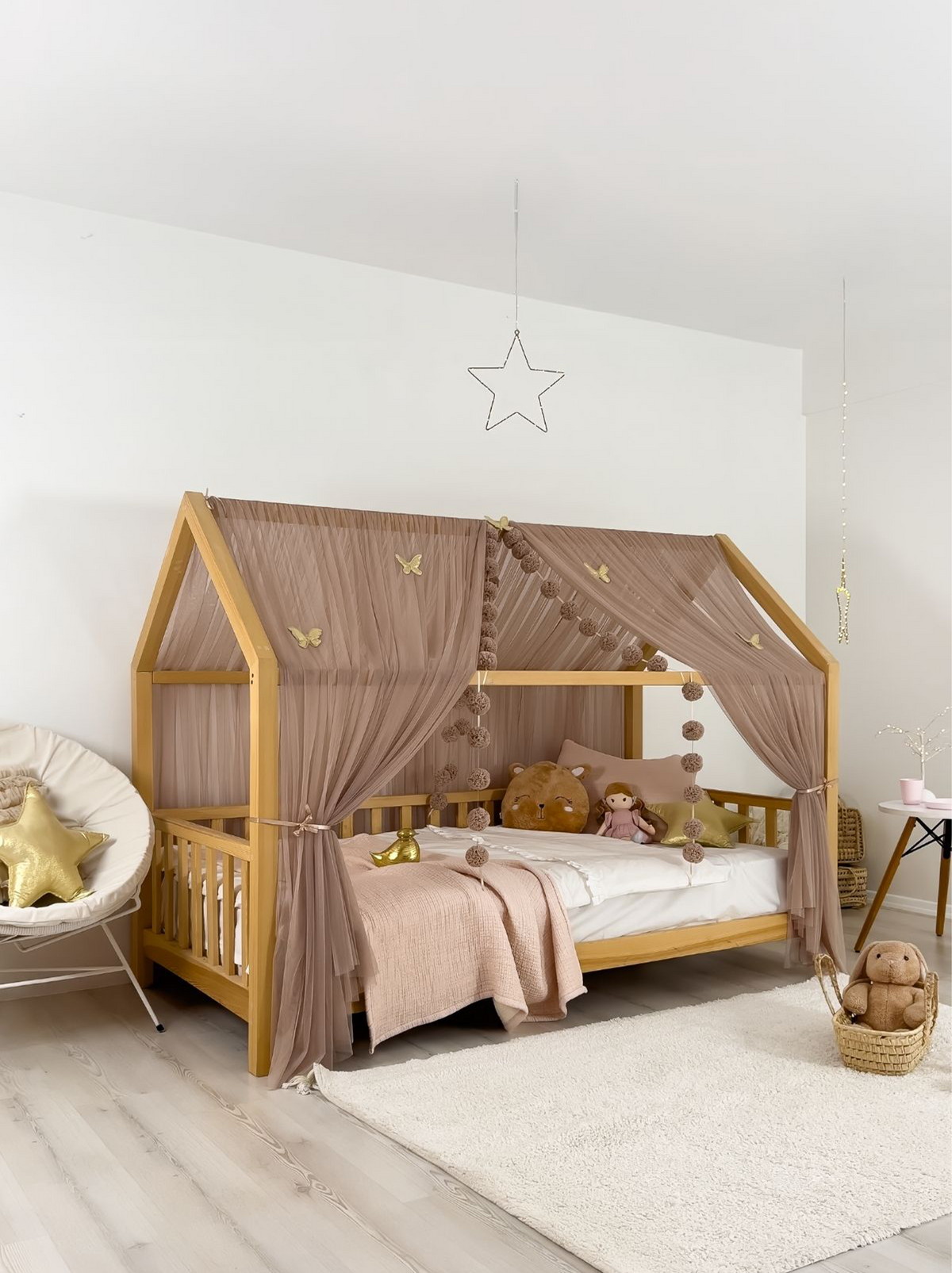 Montessori Bed Canopy Basic-Mink