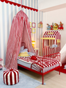 Circus-Red White Stripe Cotton Canopy