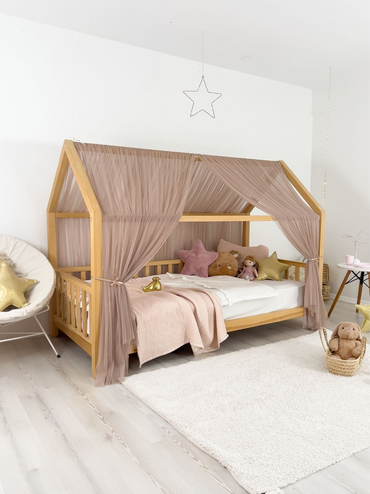 Montessori Bed Canopy Basic-Mink