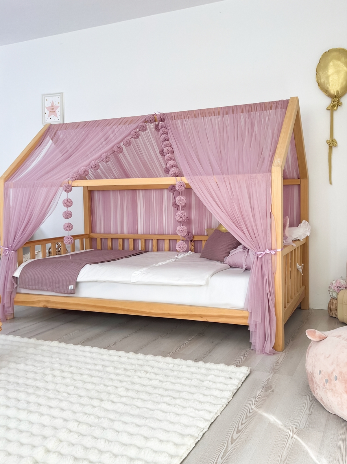 Montessori Bed Canopy Basic-Dusty Lilac