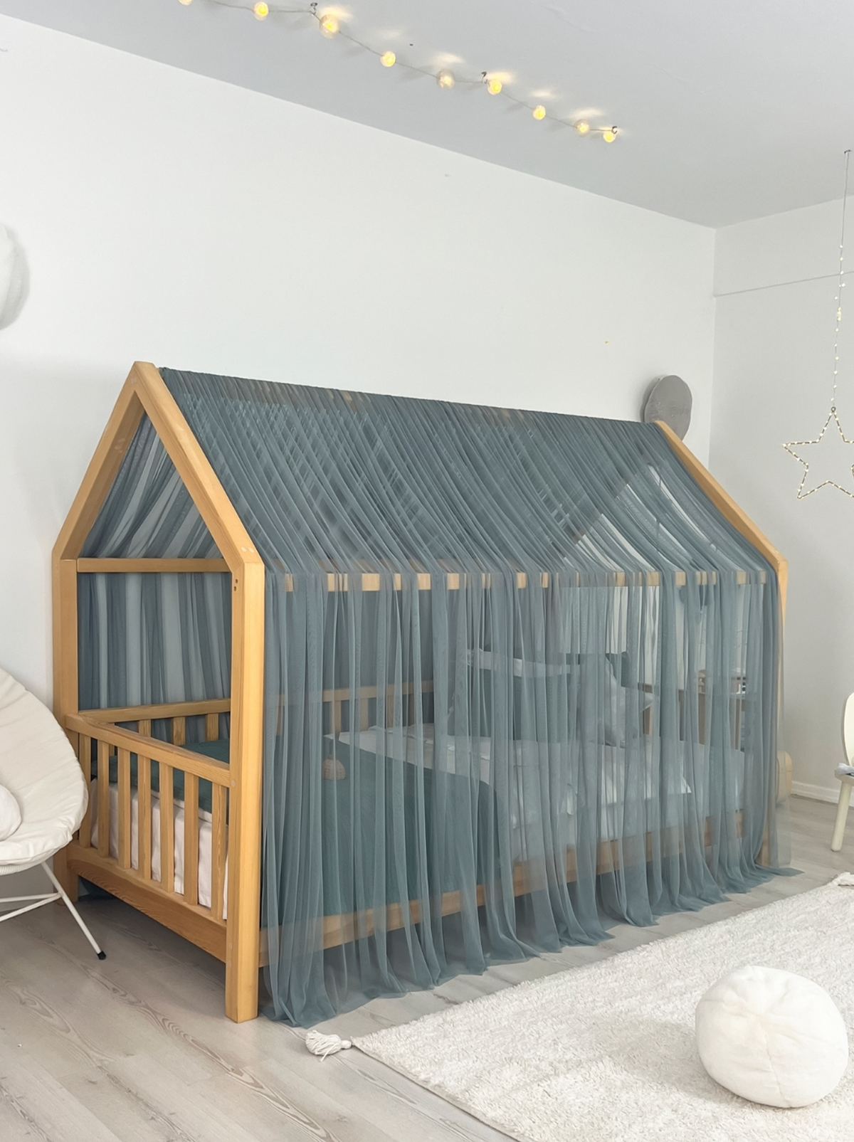 Montessori Bed Canopy Basic-Indigo Blue