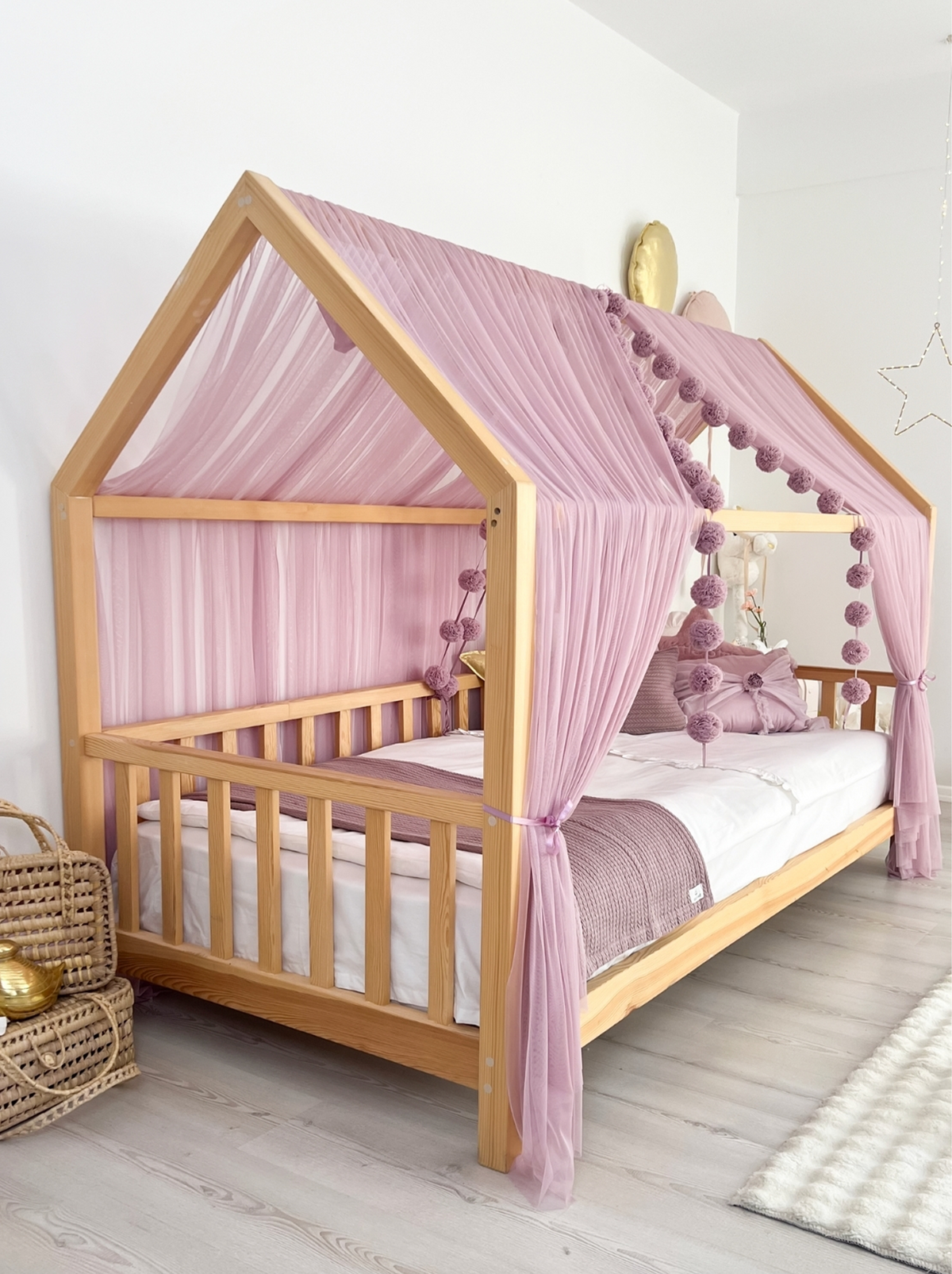 Montessori Bed Canopy Basic-Dusty Lilac