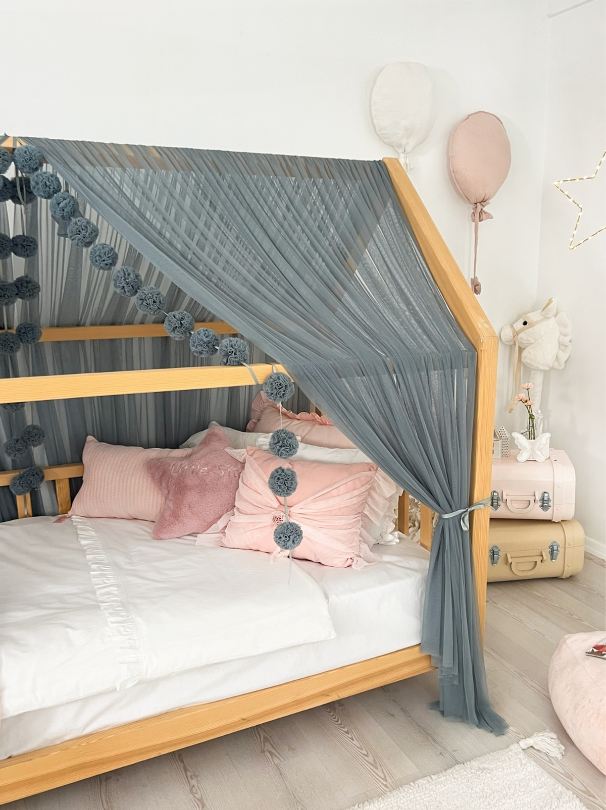 Montessori Bed Canopy Basic-Indigo Blue