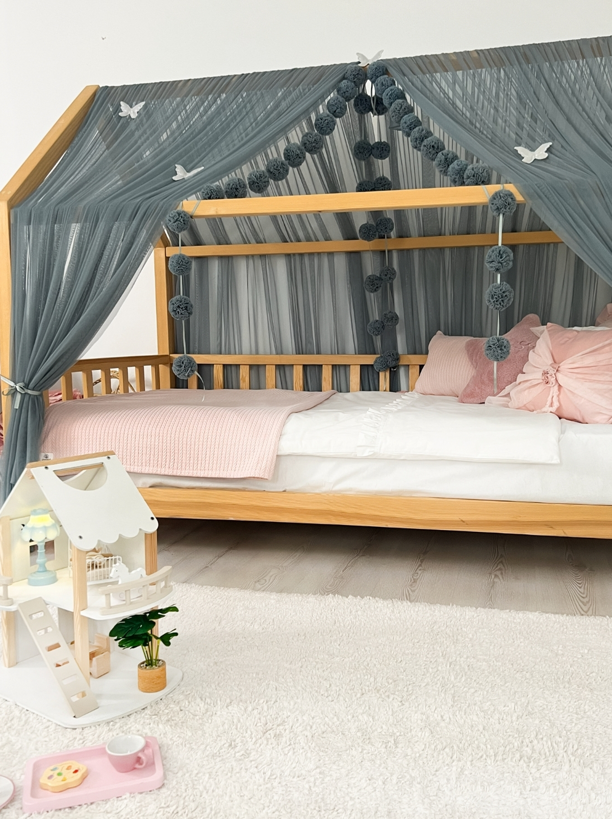 Montessori Bed Canopy Basic-Indigo Blue