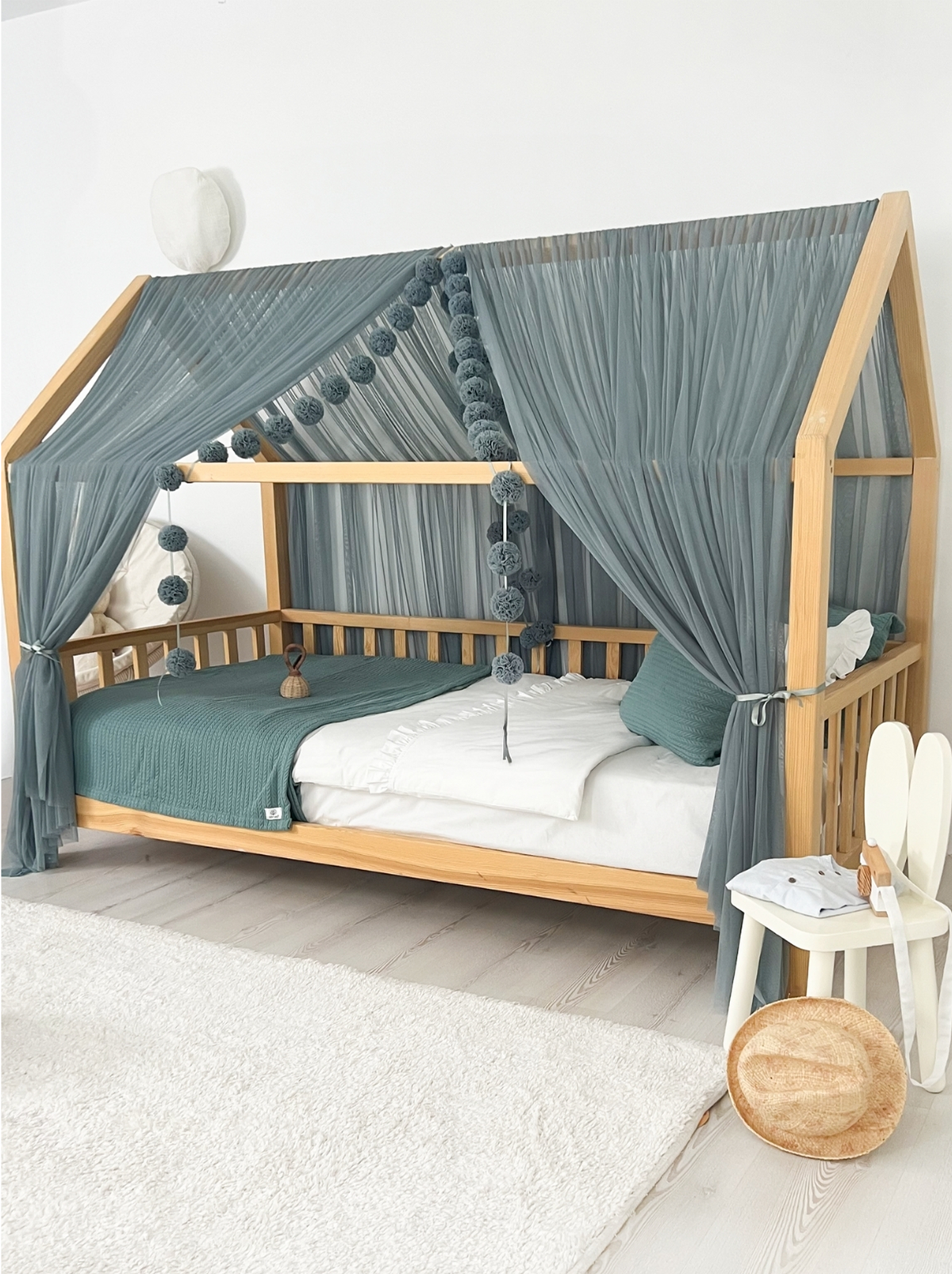 Montessori Bed Canopy Basic-Indigo Blue