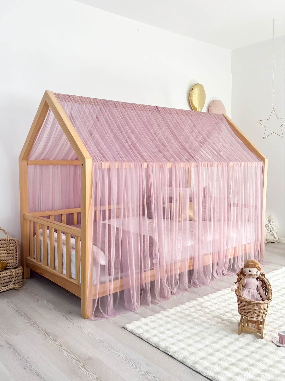 Montessori Bed Canopy Basic-Dusty Lilac