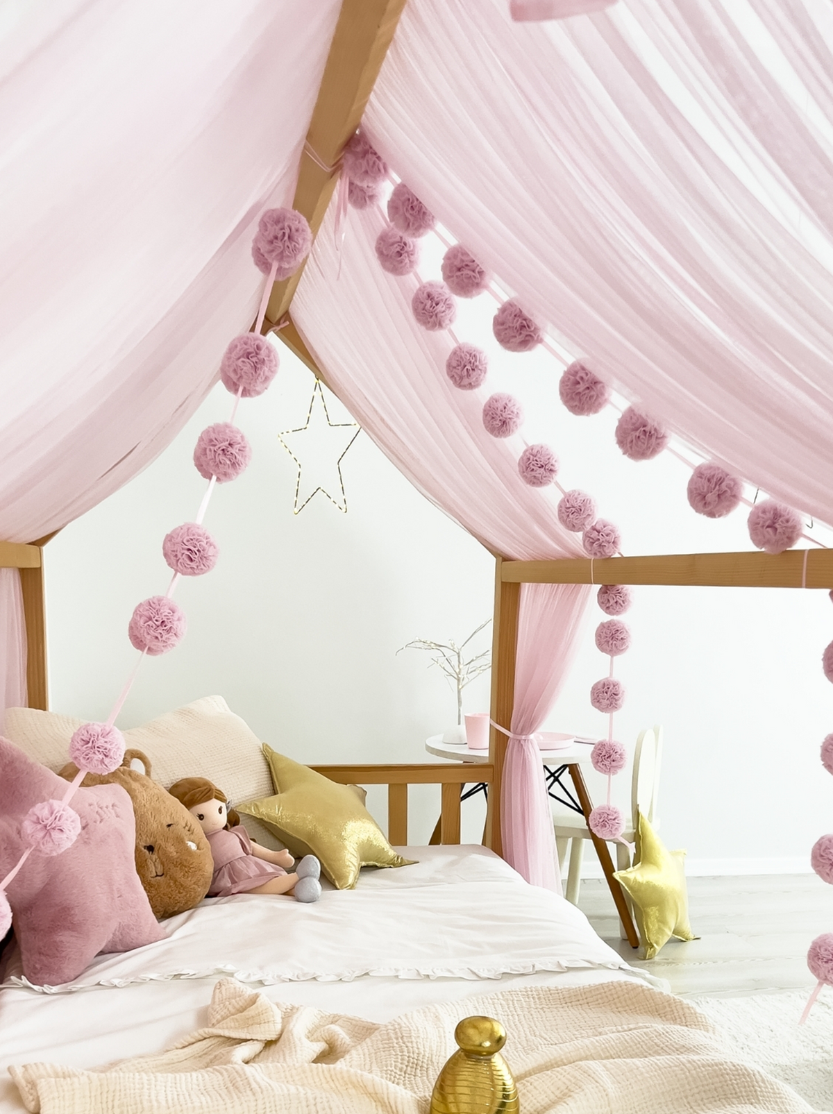 Montessori Bed Canopy Basic-Baby Lilac
