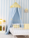 Blue Bed Canopy With Yellow Striped