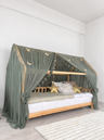 Montessori Bed Canopy Deluxe-Khaki Green