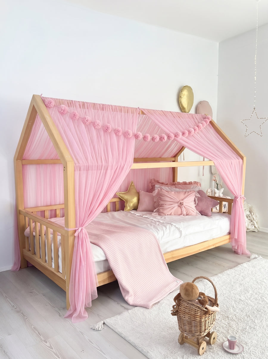 Montessori Bed Canopy Basic-Pink