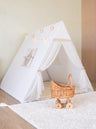 Camping Tent with White Tulle Curtains