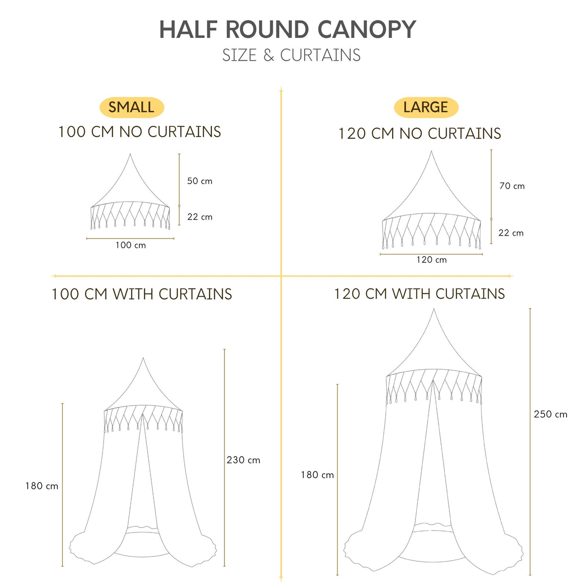 Half Moon Canopy-Pink White