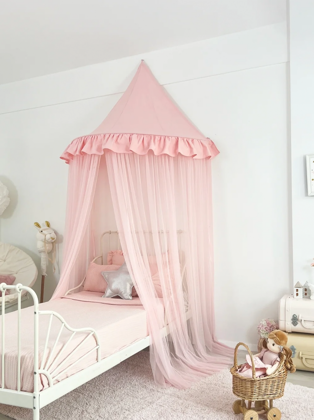 Half Moon Canopy Frill-Pink Pink