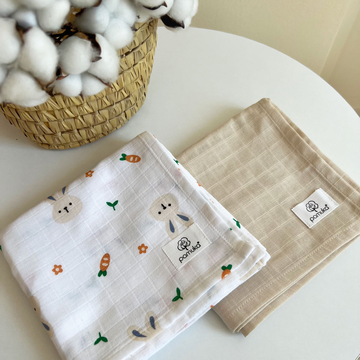 2 piece Muslin Baby Blanket-Rabbit