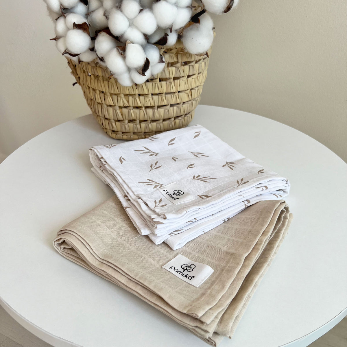 2 piece Muslin Baby Blanket-Leaf