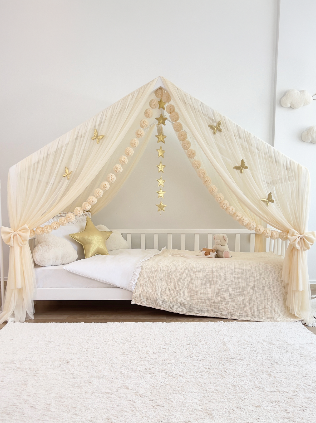 Montessori Bed Canopy Deluxe-Cream